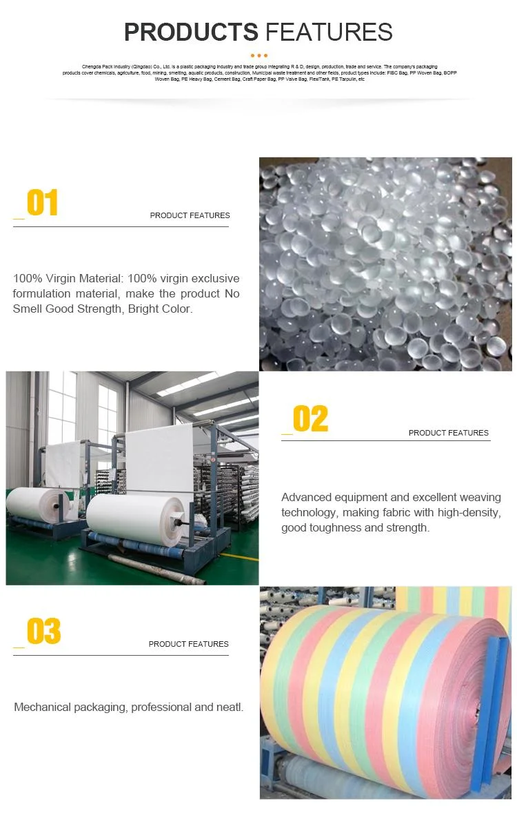 100% New Polypropylene Waterproof Large-Capacity Household Cylindrical PP Woven Sack Roll Fabric for Making FIBC Sacks